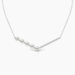 Yoko London - Trend Freshwater Pearl & Diamond Necklace in White Gold